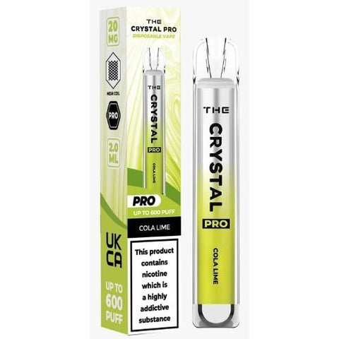 The Crystal Pro Bar 600 Disposable Vape Puff Pod Device - Cola and Lime -Vape Area UK