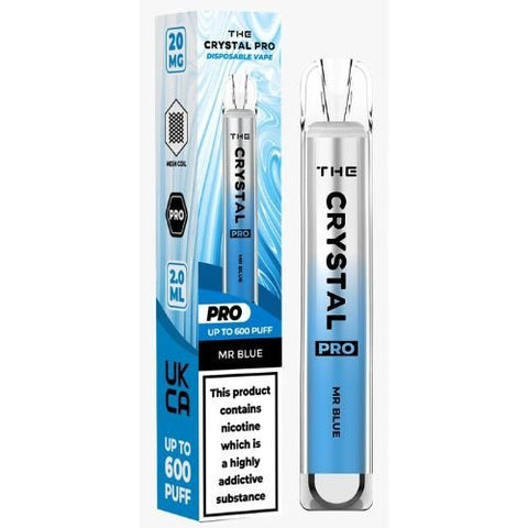 The Crystal Pro Bar 600 Disposable Vape Puff Pod Device - Mr Blue -Vape Area UK