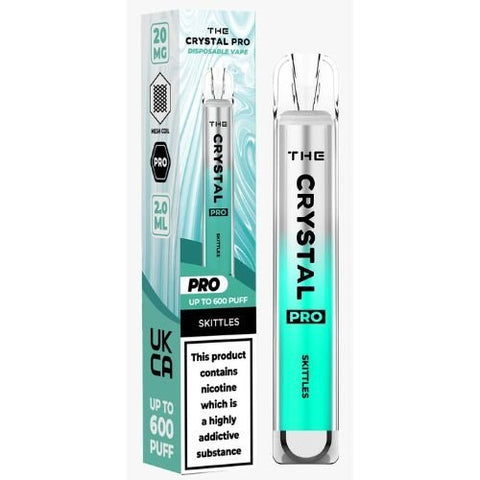 The Crystal Pro Bar 600 Disposable Vape Puff Pod Device - Skittles -Vape Area UK