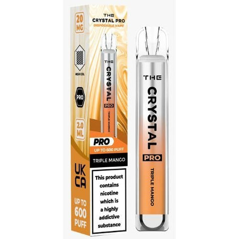 The Crystal Pro Bar 600 Disposable Vape Puff Pod Device - Triple Mango -Vape Area UK