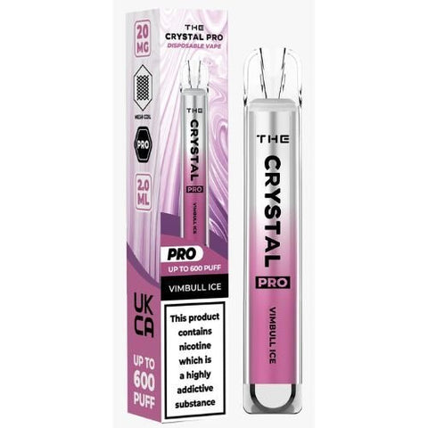 The Crystal Pro Bar 600 Disposable Vape Puff Pod Device - Vimbull Ice -Vape Area UK