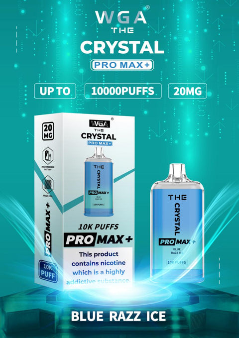 The Crystal Pro Max + 10000 Puffs Disposable Vape - Blue Razz Ice -Vape Area UK