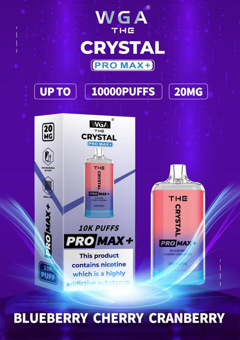 The Crystal Pro Max + 10000 Puffs Disposable Vape - Blueberry Cherry Cranberry -Vape Area UK