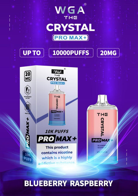 The Crystal Pro Max + 10000 Puffs Disposable Vape - Blueberry Raspberry -Vape Area UK