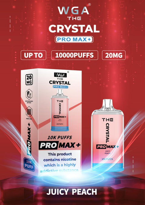 The Crystal Pro Max + 10000 Puffs Disposable Vape - Juicy Peach -Vape Area UK