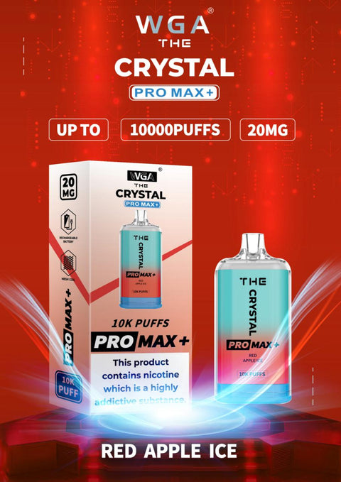 The Crystal Pro Max + 10000 Puffs Disposable Vape - Red Apple Ice -Vape Area UK