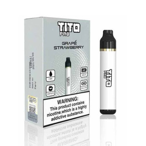 TiTo Pro 600 Puff Vape Pod Kit - 20MG - Grape Strawberry -Vape Area UK