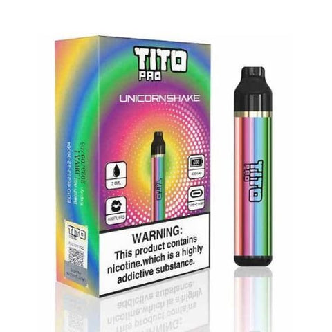 TiTo Pro 600 Puff Vape Pod Kit - 20MG - Unicorn Shake -Vape Area UK