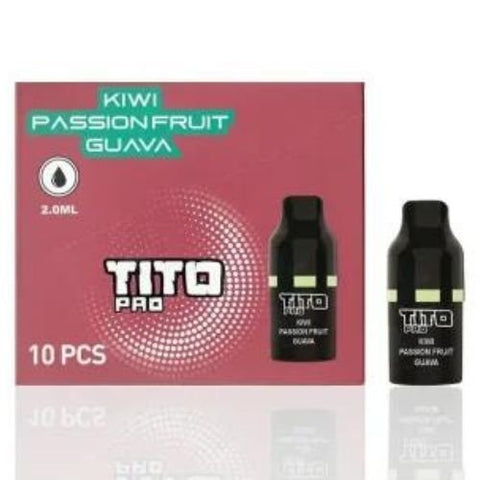 TiTo Pro Pre-Filled Replacement Pods - 20MG Nicotine - Kiwi Passion Fruit Guava -Vape Area UK