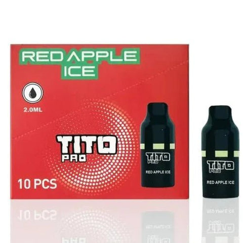 TiTo Pro Pre-Filled Replacement Pods - 20MG Nicotine - Red Apple Ice -Vape Area UK