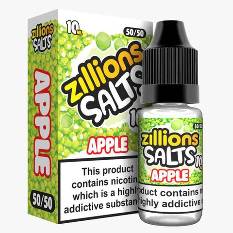 Zillion Salts 10ml Nic Salts - Pack of 5 - Apple -Vape Area UK