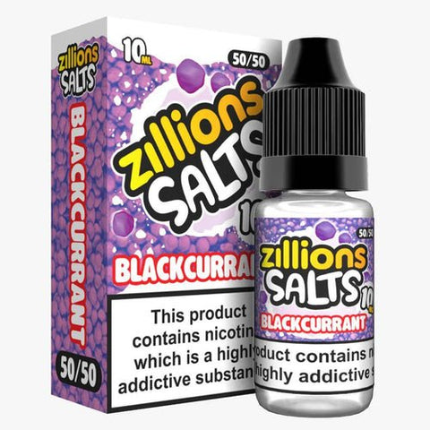 Zillion Salts 10ml Nic Salts - Pack of 5 - Blackcurrant -Vape Area UK