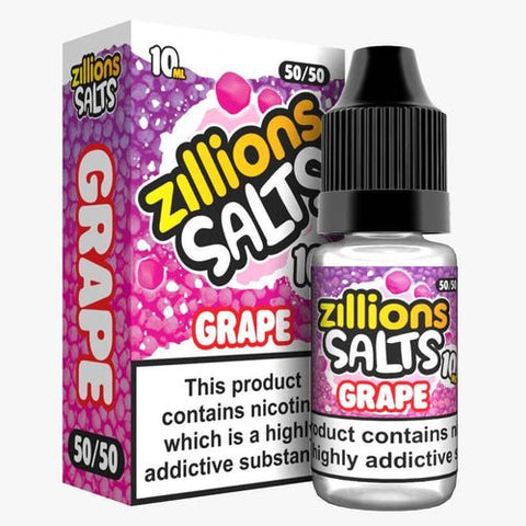 Zillion Salts 10ml Nic Salts - Pack of 5 - Grape -Vape Area UK