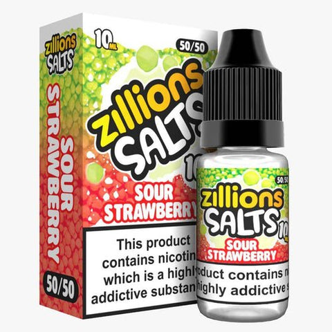 Zillion Salts 10ml Nic Salts - Pack of 5 - Sour Strawberry -Vape Area UK